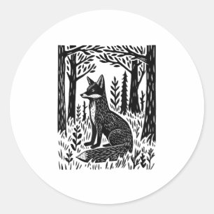 Sticker Rond Cottagecore Forestcore Goblincore Forêt Boisée