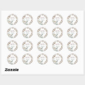 Sticker Rond Cotton Flower Wreath Happy New Year (Feuille)