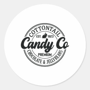 Sticker Rond Cottontail Candy Company Chocolat Cute Bunny East