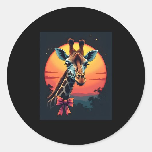 Sticker Rond Cou de girafe comme un Rollercoaster Run Funny Ret (Devant)