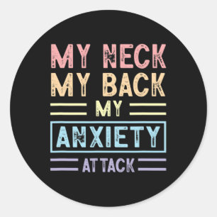 Sticker Rond Cou Mon dos Mon anxiété Attaque Psychologie Mental