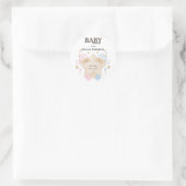 Sticker Rond Couchage mignon Ours Teddy Twins Baby shower Class (Sac)