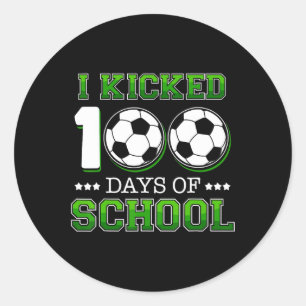 Sticker Rond Couché 100 Jours Soccer Soccer Sports Garçons