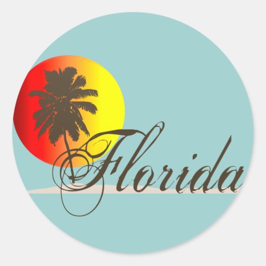 Sticker Rond Couché de soleil de Floride (Devant)