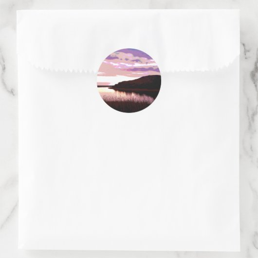 STICKER ROND COUCHER DE SOLEIL (Sac)