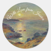 Sticker Rond Coucher de soleil à Douarnenez (Devant)