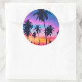 Sticker Rond Coucher de soleil à Miami (Sac)