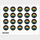 Sticker Rond Coucher De Soleil Africain Avec Elephant Et Gnu Re (Feuille)