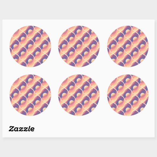 Sticker Rond Coucher de soleil bohème (Feuille)