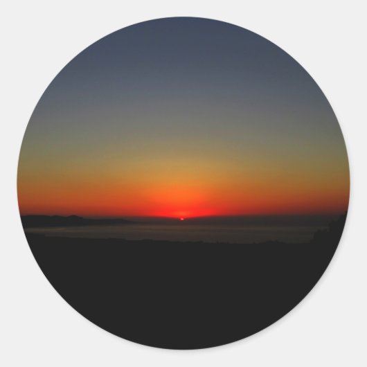 Sticker Rond Coucher de soleil dans l'eau (Devant)