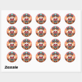 Sticker Rond coucher de soleil de cow-boy (Feuille)