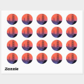 Sticker Rond Coucher de soleil de Golden Gate (Feuille)