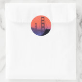 Sticker Rond Coucher de soleil de Golden Gate (Sac)