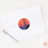Sticker Rond Coucher de soleil de Golden Gate (Enveloppe)
