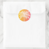 Sticker Rond Coucher de soleil de palmier blanc tropical (Sac)