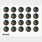 Sticker Rond Coucher de soleil de PixDezines (Feuille)
