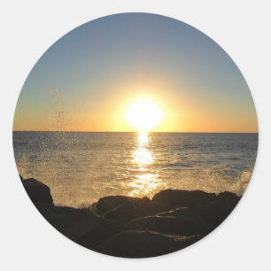 Sticker Rond Coucher de soleil de Venice Beach