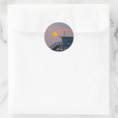 Sticker Rond Coucher de soleil de Venice Beach (Sac)