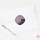 Sticker Rond Coucher de soleil de Venice Beach (Enveloppe)