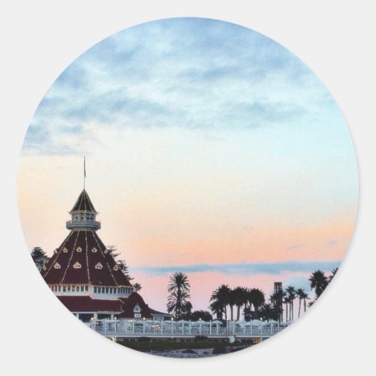 Sticker Rond Coucher de soleil Del Coronado (Devant)