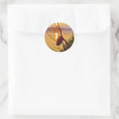 Sticker Rond Coucher de soleil du lac Pinecone (Sac)