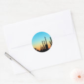 Sticker Rond Coucher de soleil du Saguaro (Enveloppe)