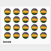 STICKER ROND COUCHER DE SOLEIL ÉLECTRIQUE ! (Feuille)