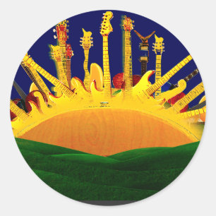STICKER ROND COUCHER DE SOLEIL ÉLECTRIQUE !