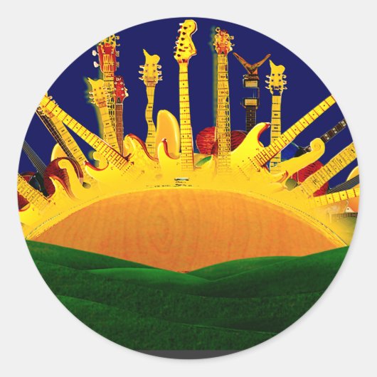 STICKER ROND COUCHER DE SOLEIL ÉLECTRIQUE ! (Devant)
