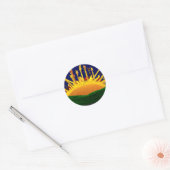 STICKER ROND COUCHER DE SOLEIL ÉLECTRIQUE ! (Enveloppe)