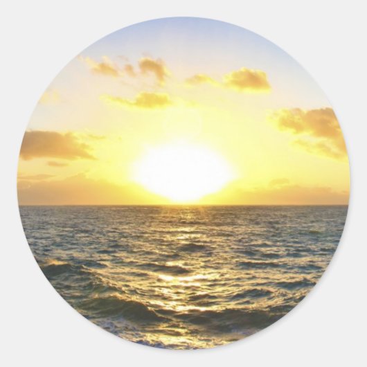 Sticker Rond Coucher de soleil hawaïen (Devant)