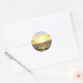 Sticker Rond Coucher de soleil hawaïen (Enveloppe)