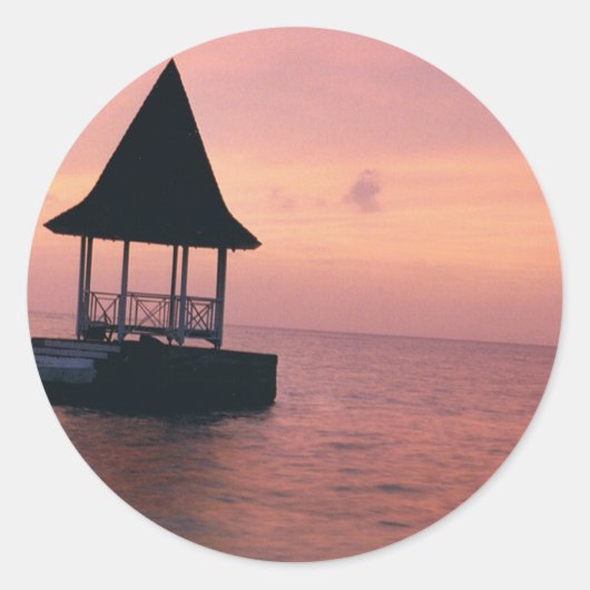 Sticker Rond Coucher de soleil jamaïcain (Devant)