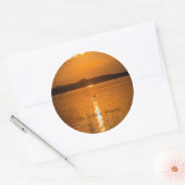 Sticker Rond Coucher de soleil, Lac Balaton, Hongrie (Enveloppe)