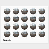 Sticker Rond Coucher de soleil nuageux (Feuille)