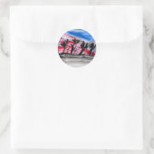 Sticker Rond Coucher de soleil rouge (Sac)