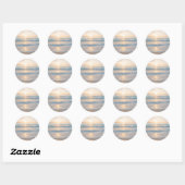 Sticker Rond Coucher De Soleil Sur La Plage (Feuille)