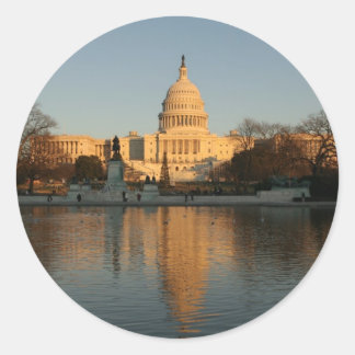 Sticker Rond Coucher de soleil sur l'édifice du Capitole améric