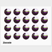 Sticker Rond Coucher de soleil tropical (Feuille)