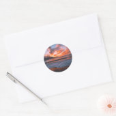 Sticker Rond Coucher de soleil tropical Hawaï (Enveloppe)