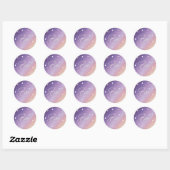 Sticker Rond Coucher De Soleil Violet Étoiles Éparpillées Boo ! (Feuille)