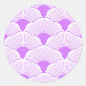 Sticker Rond Coucher de soleil, violet tonique, texture béton (Devant)