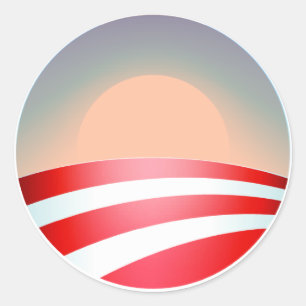 Sticker Rond Coucher du soleil d'Obama
