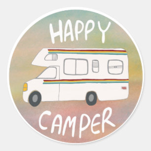 Sticker Rond Coucher du soleil Motorhome RVing de l'arc-en-ciel