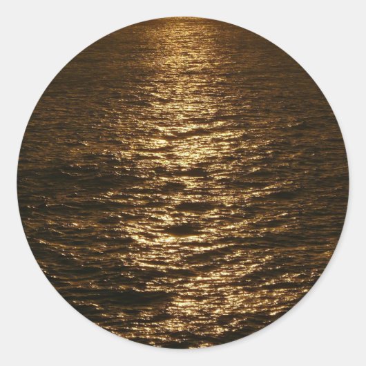 Sticker Rond Coucher du soleil sur l'eau Photographie de l'océa (Devant)