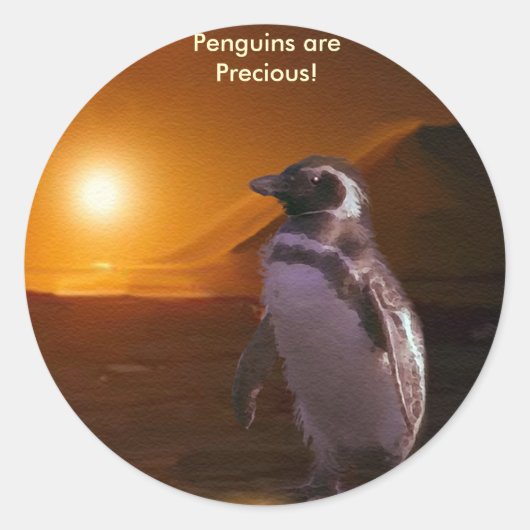 STICKER ROND COUCHER SOLEIL PENGUIN (Devant)