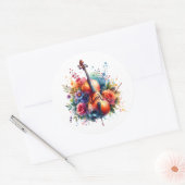 Sticker Rond Coucou aquarelle et fleurs (Enveloppe)