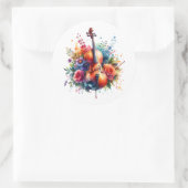 Sticker Rond Coucou aquarelle et fleurs (Sac)