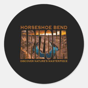 Sticker Rond Coude en fer à cheval Arizona désert randonnée voy