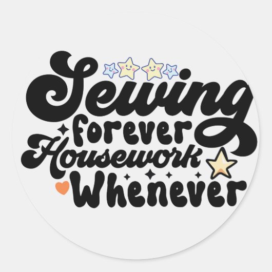 Sticker Rond Coudre pour toujours (Devant)